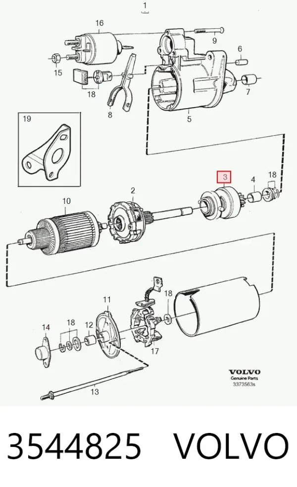 Бендикс стартера 3544825 Volvo