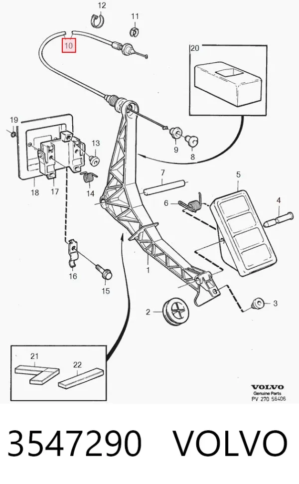 Трос газа 3547290 Volvo