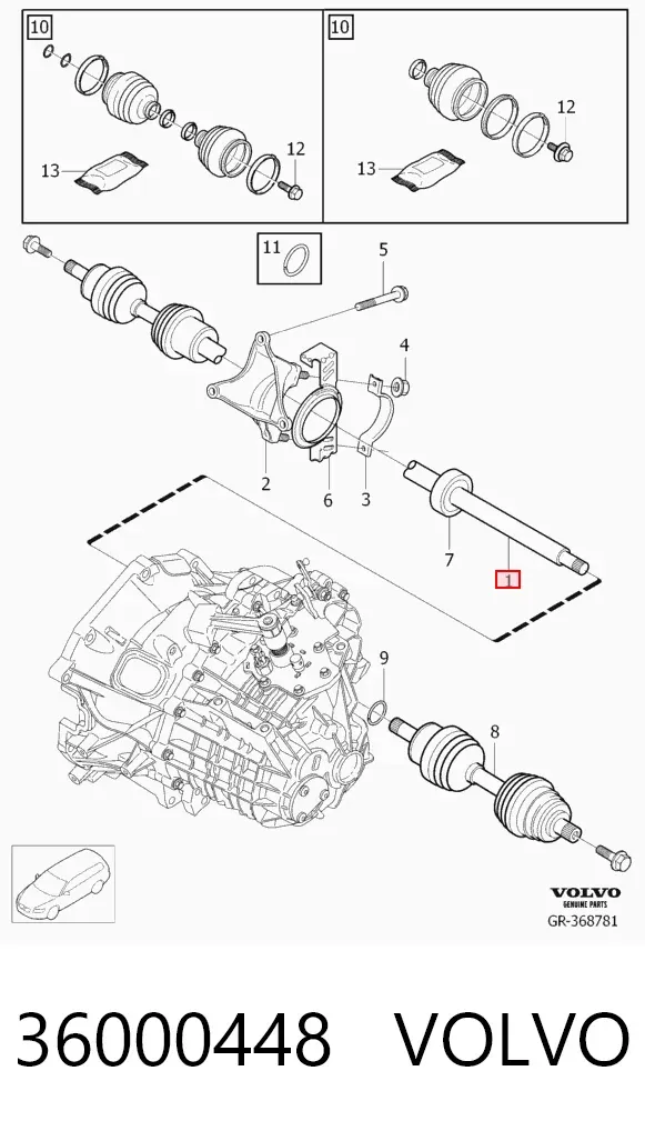 Правая полуось 36000448 Volvo