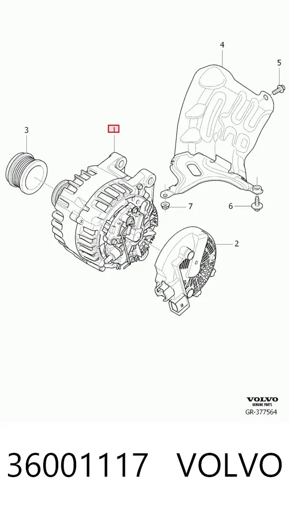Генератор 36001117 Volvo
