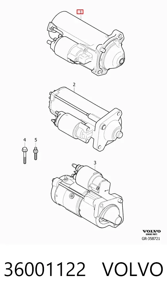 Стартер 36001122 Volvo