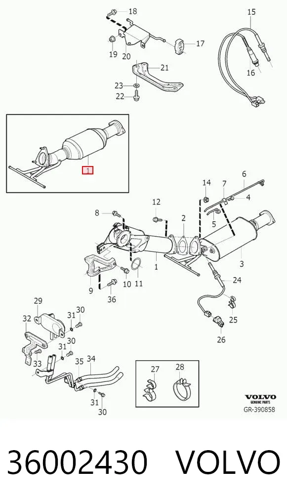 Катализатор 36002430 Volvo
