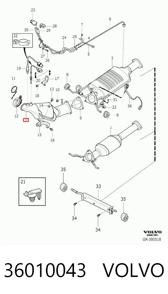 Катализатор 36010043 Volvo