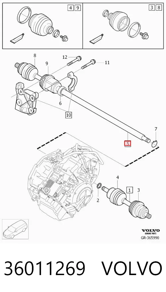 Правая полуось 36011269 Volvo