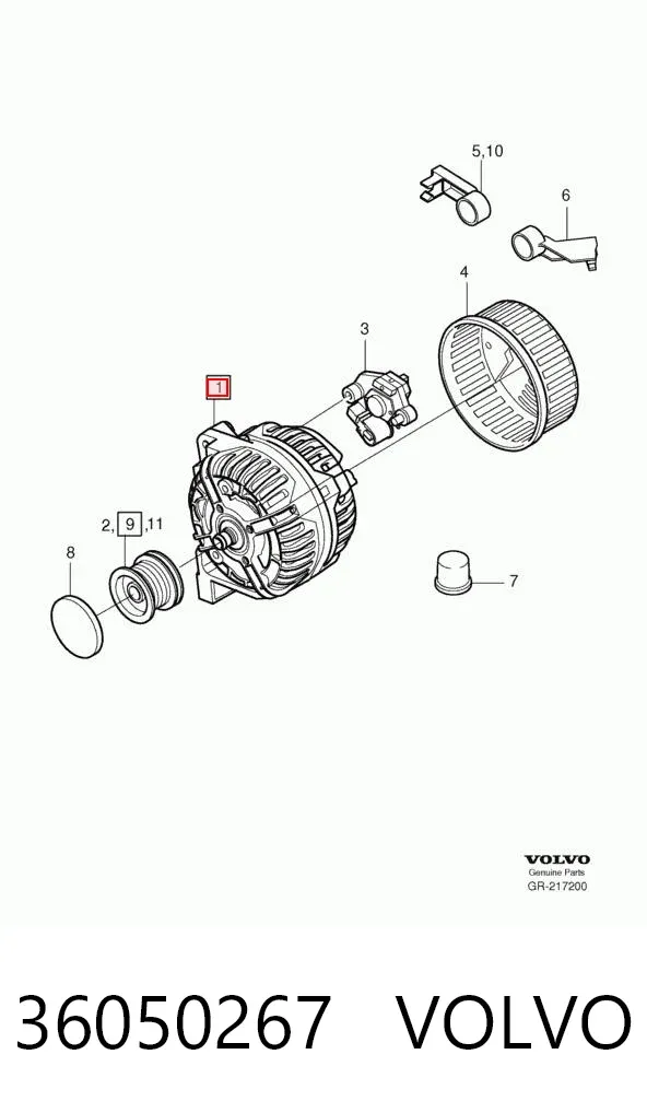 Генератор 36050267 Volvo