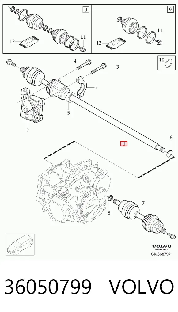 Правая полуось 36050799 Volvo