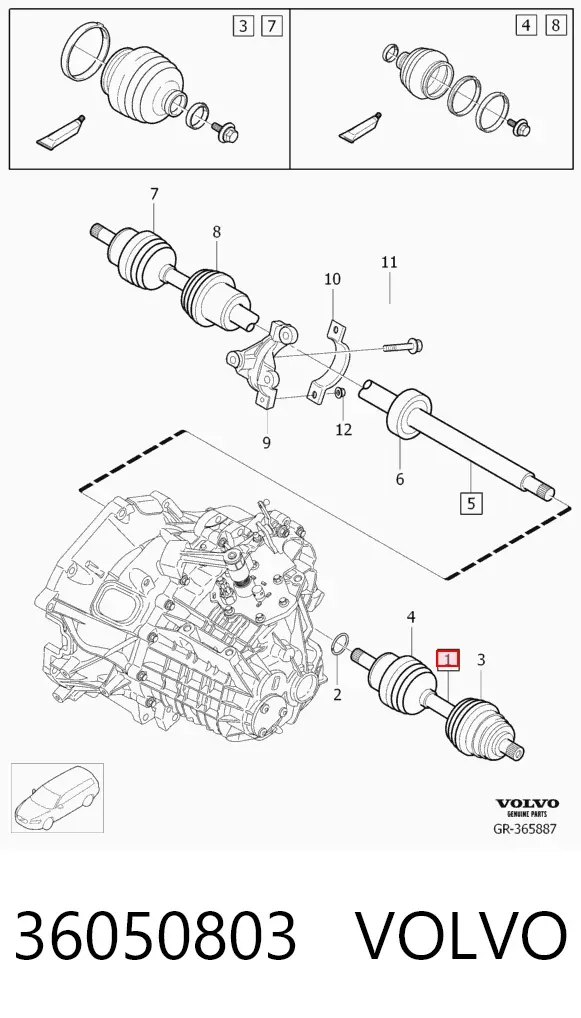 Левая полуось 36050803 Volvo