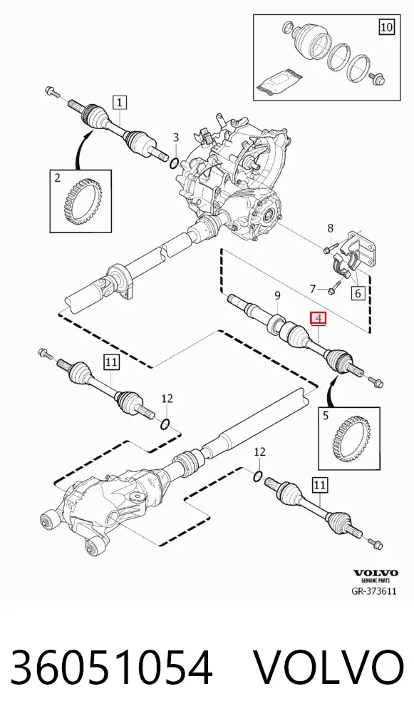 Правая полуось 36051054 Volvo