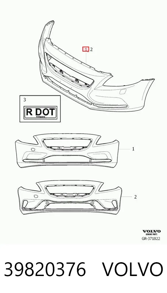 Передний бампер 39820376 Volvo