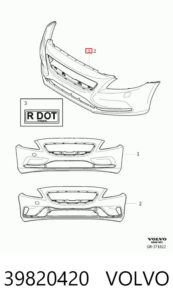 Передний бампер 39820420 Volvo