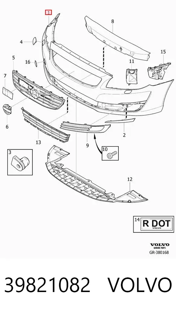 Передний бампер 39821082 Volvo