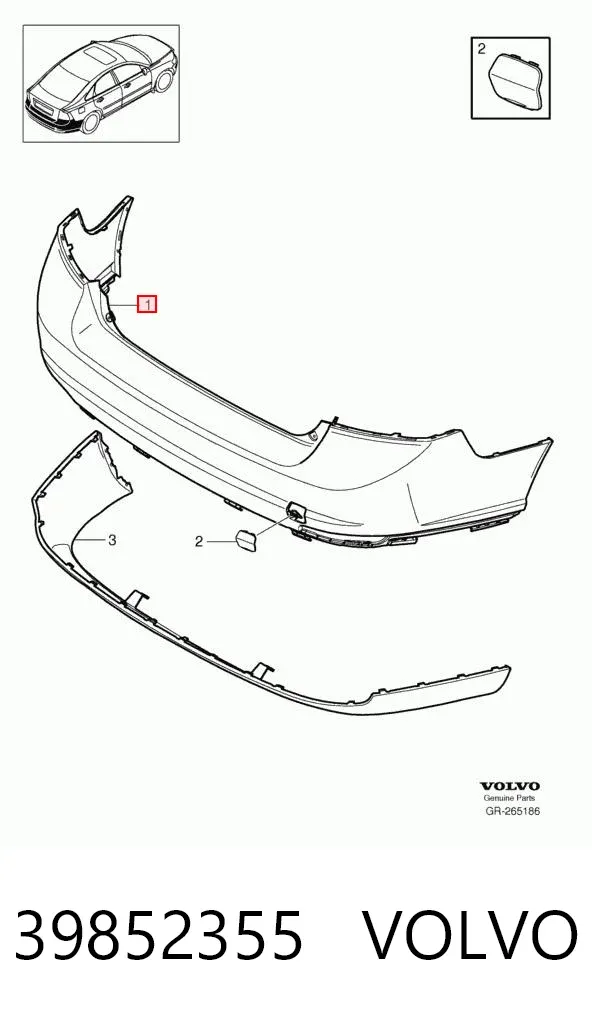 Задний бампер 39852355 Volvo