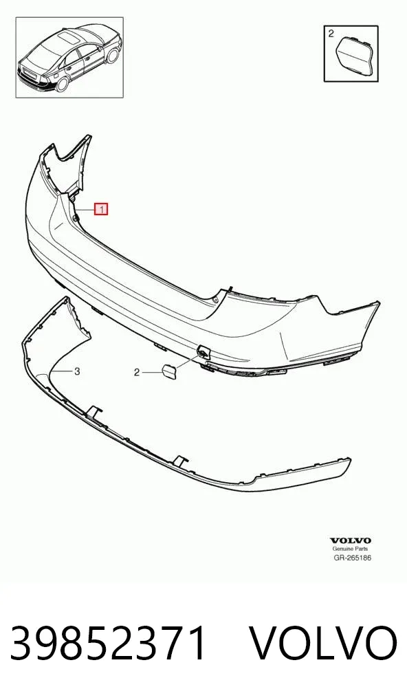 Задний бампер 39852371 Volvo