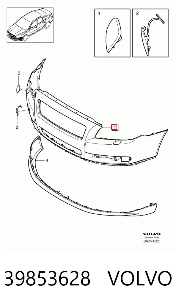 Передний бампер 39853628 Volvo