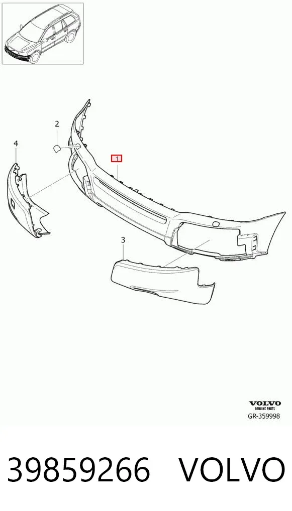 Передний бампер 39859266 Volvo