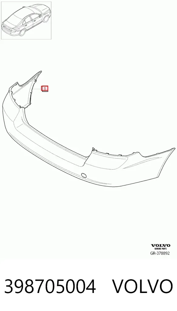 Задний бампер 398705004 Volvo