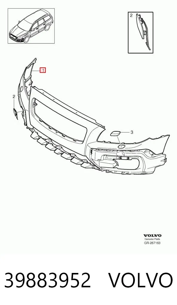 Передний бампер 39883952 Volvo