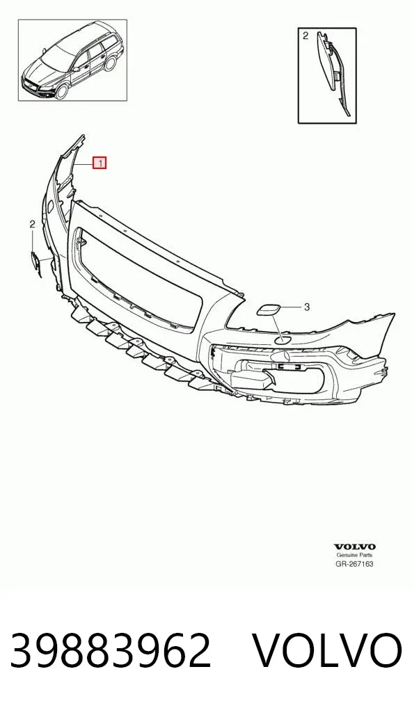 Передний бампер 39883962 Volvo