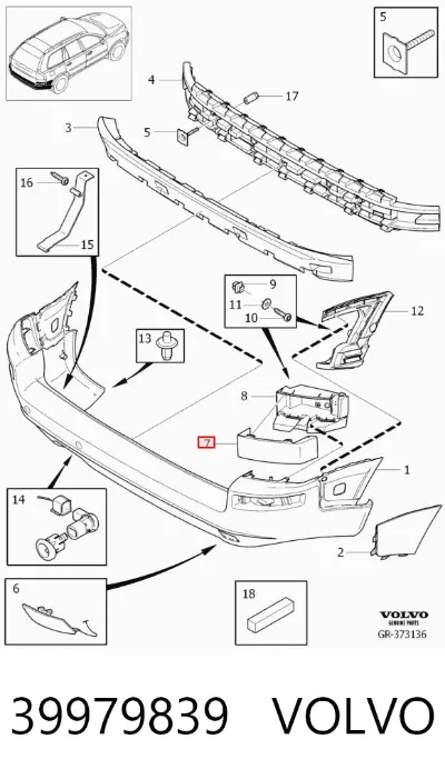 Накладка бампера заднего левая VOLVO 39979839