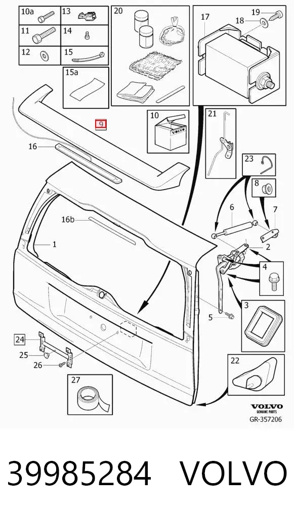 Спойлер крышки багажника 39985284 Volvo