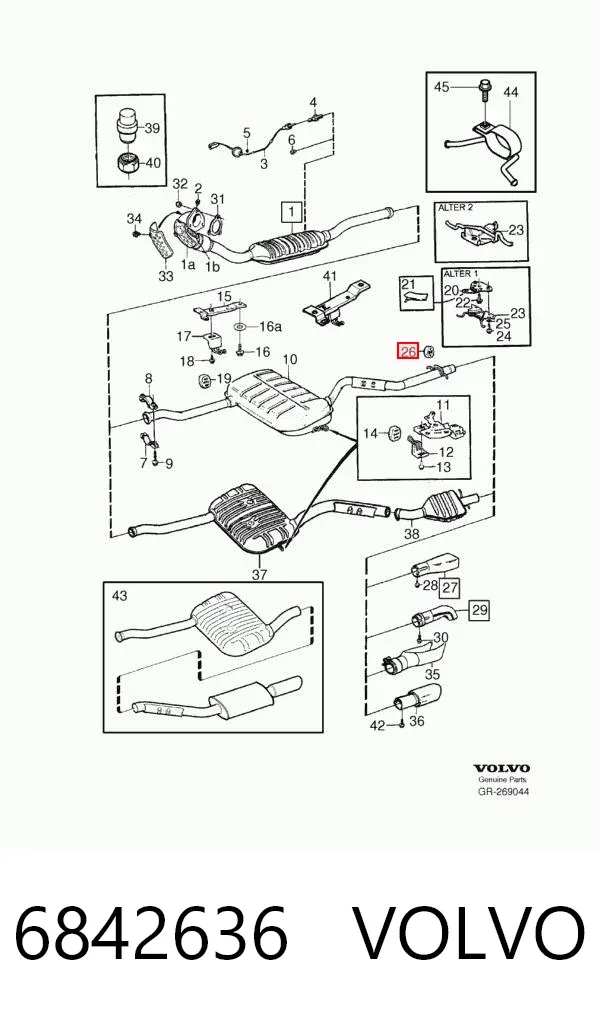 Подушка глушителя 6842636 Volvo
