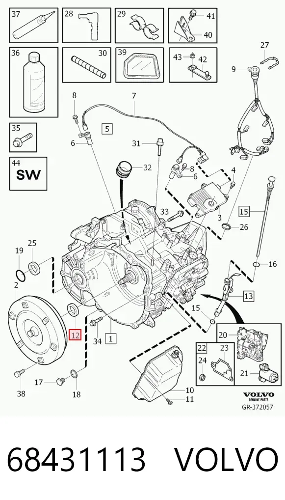 Сальник масляного насоса АКПП 68431113 Volvo