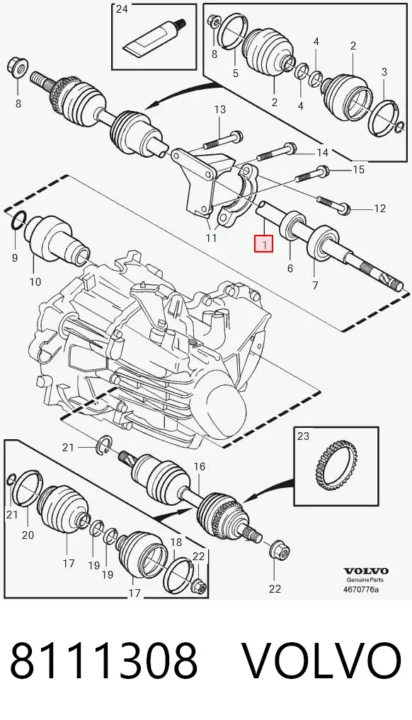 Правая полуось 8111308 Volvo