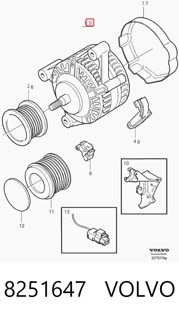 Генератор 8251647 Volvo