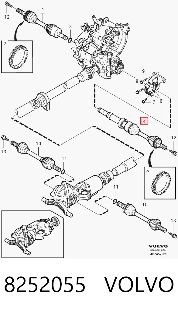 Правая полуось 8252055 Volvo
