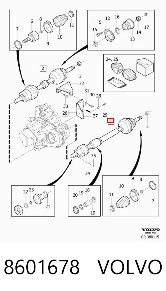 Правая полуось 8601678 Volvo