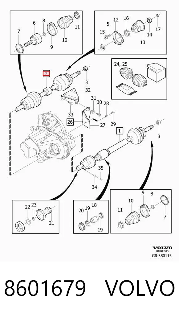 Левая полуось 8601679 Volvo