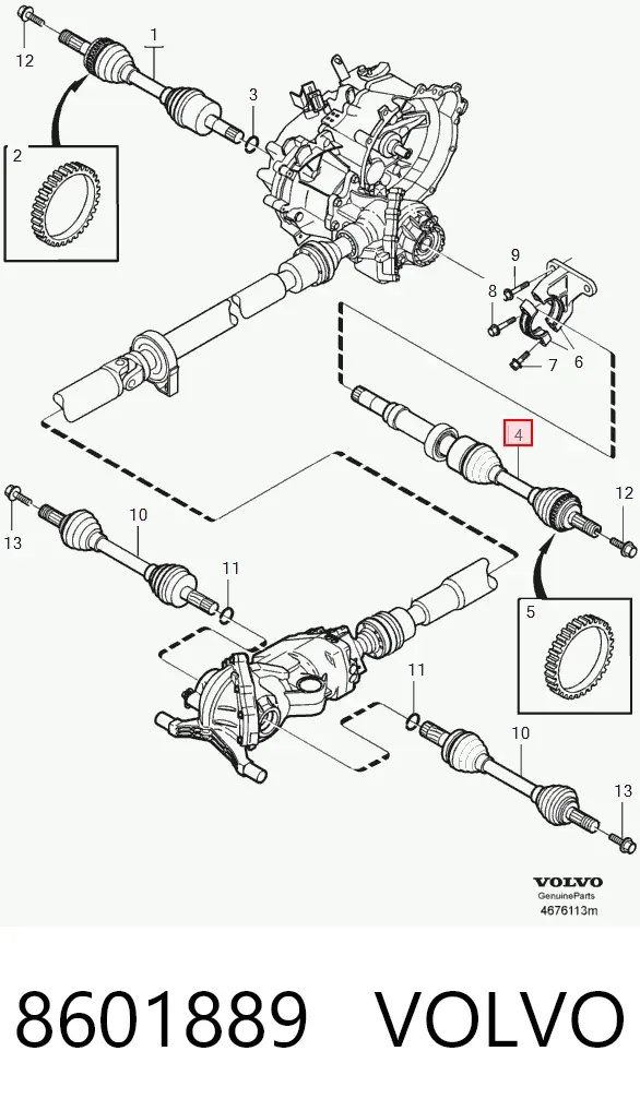 Правая полуось 8601889 Volvo