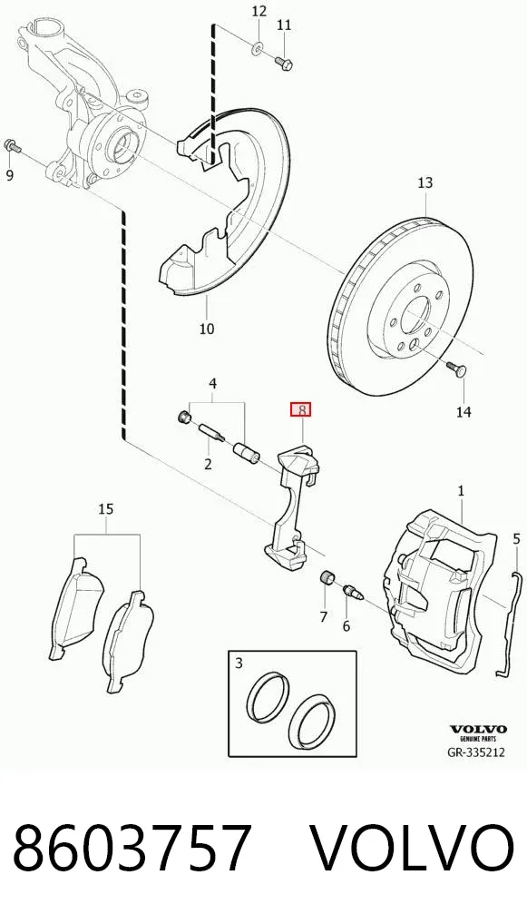 Скоба суппорта 8603757 Volvo