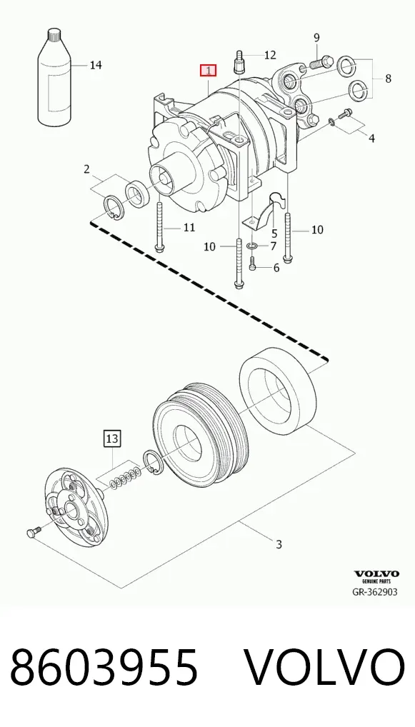 Компрессор кондиционера 8603955 Volvo