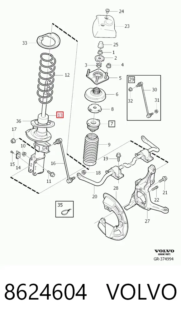 Амортизатор передний 8624604 Volvo