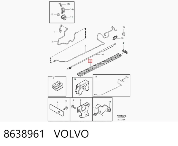 Защита днища, топливного бака 8638961 Volvo