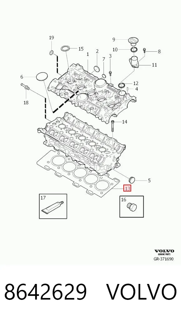 Прокладка ГБЦ 8642629 Volvo