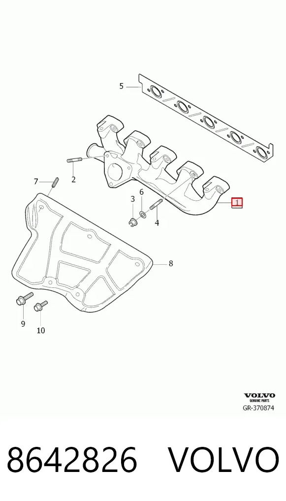 Выпускной коллектор 8642826 Volvo