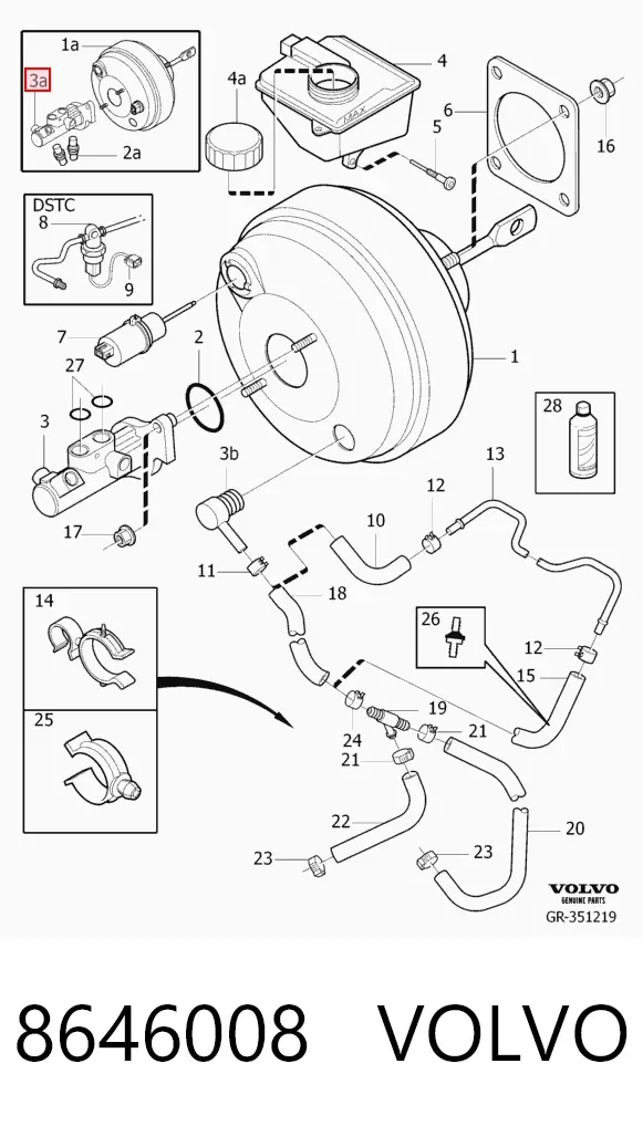 Главный тормозной цилиндр 8646008 Volvo