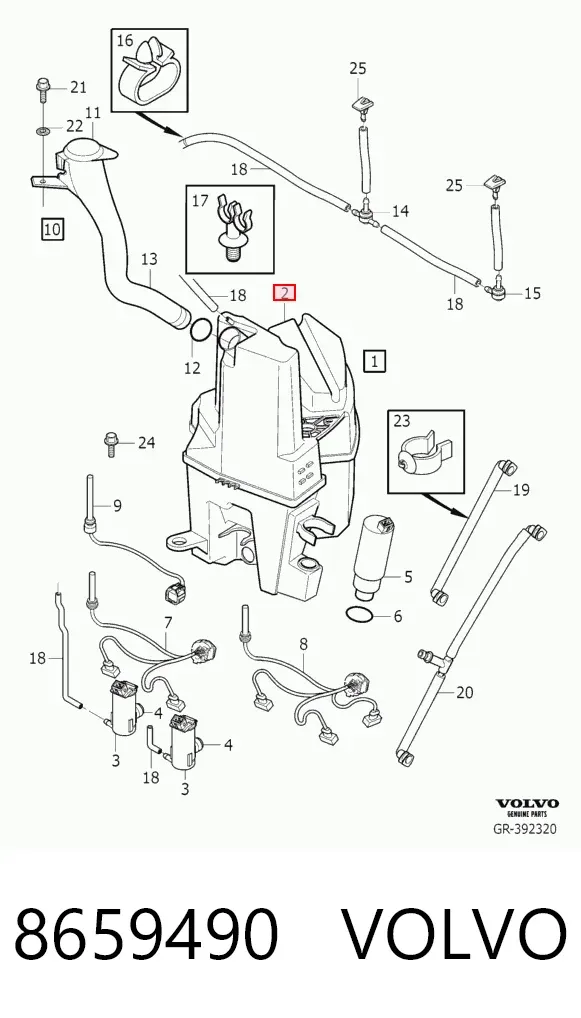 Бачок омывателя 8659490 Volvo