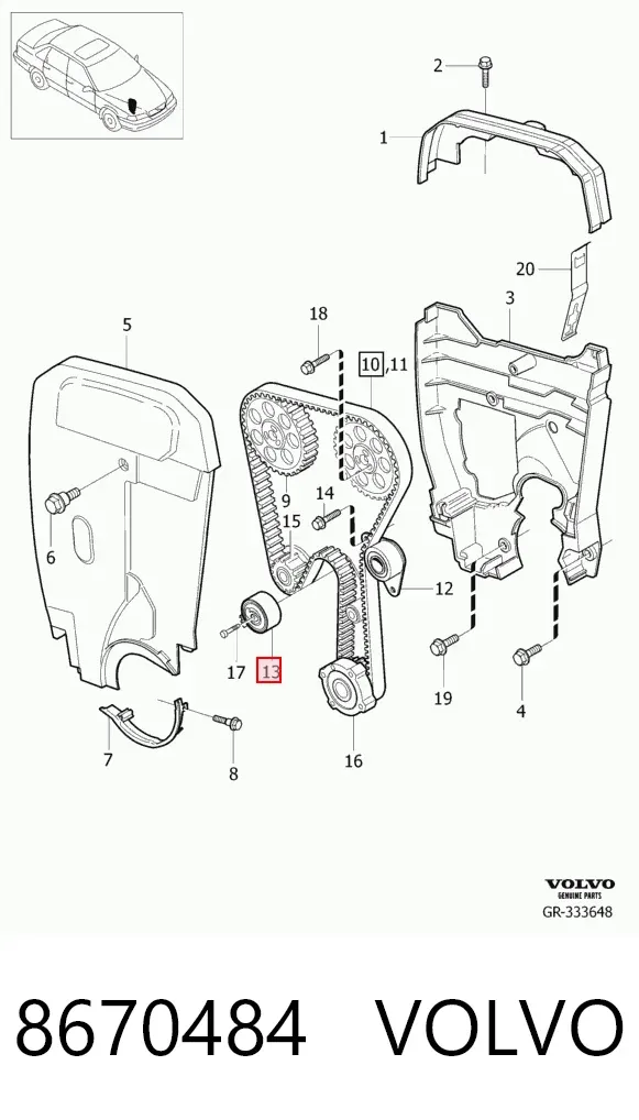 Ролик ГРМ 8670484 Volvo