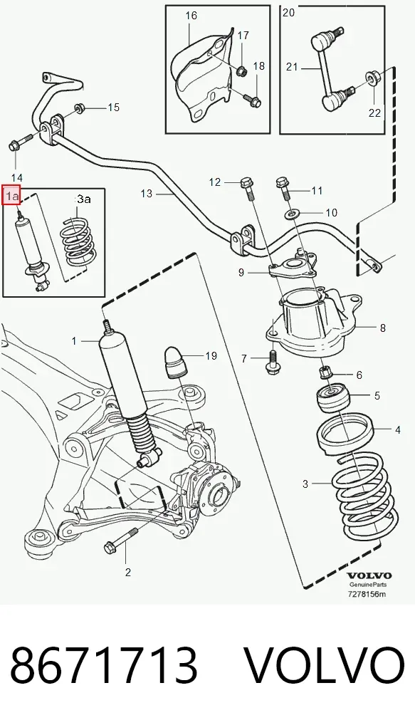 Амортизатор задний 8671713 Volvo