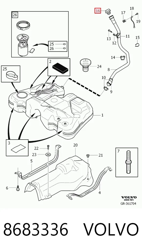 Крышка бензобака 8683336 Volvo
