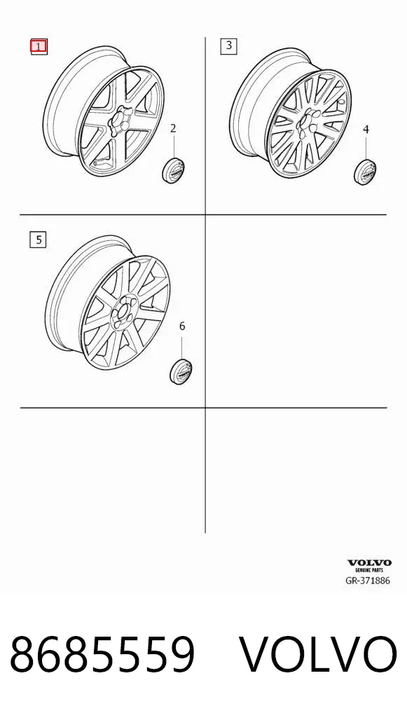 Диски колесные 8685559 Volvo
