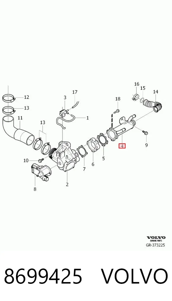 Радиатор системы EGR 8699425 Volvo