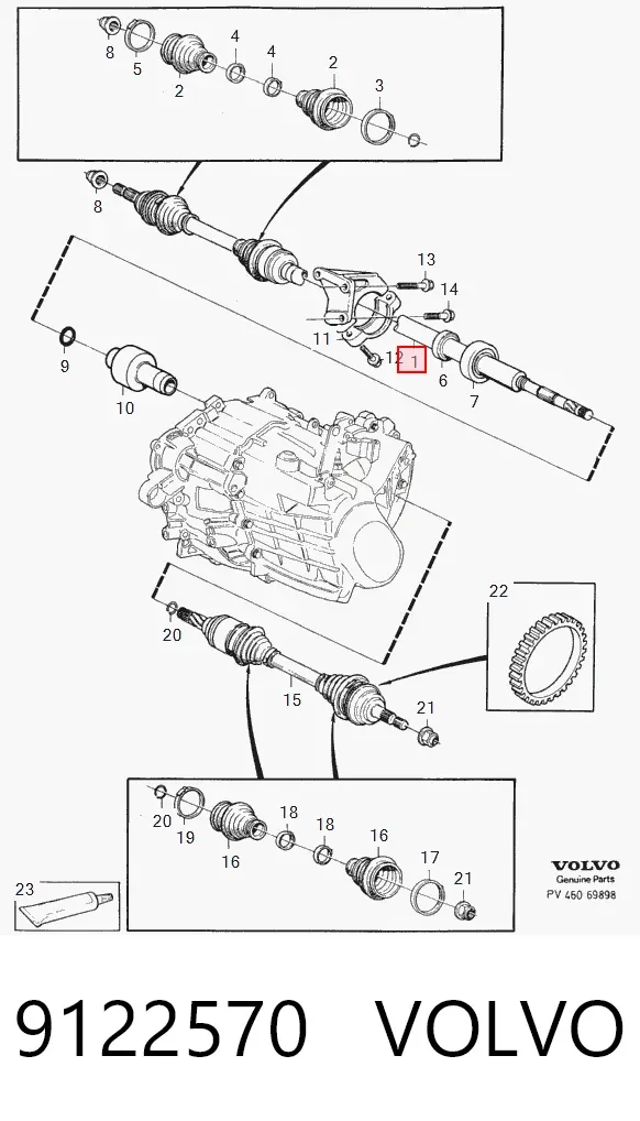 Правая полуось 9122570 Volvo