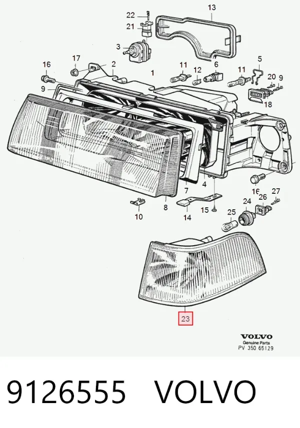 Поворотник левый 9126555 Volvo