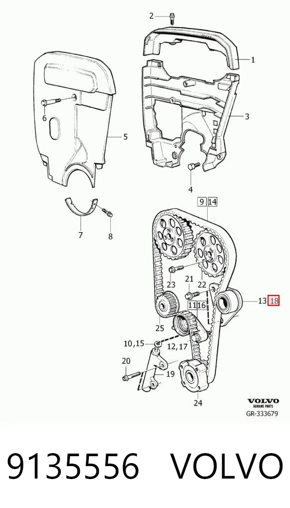 Паразитный ролик ГРМ 9135556 Volvo