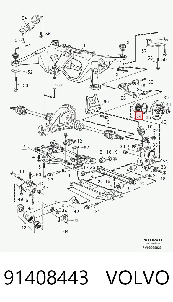 Подшипник задней ступицы 91408443 Volvo