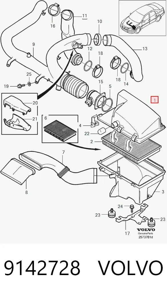 Корпус фильтра 9142728 Volvo